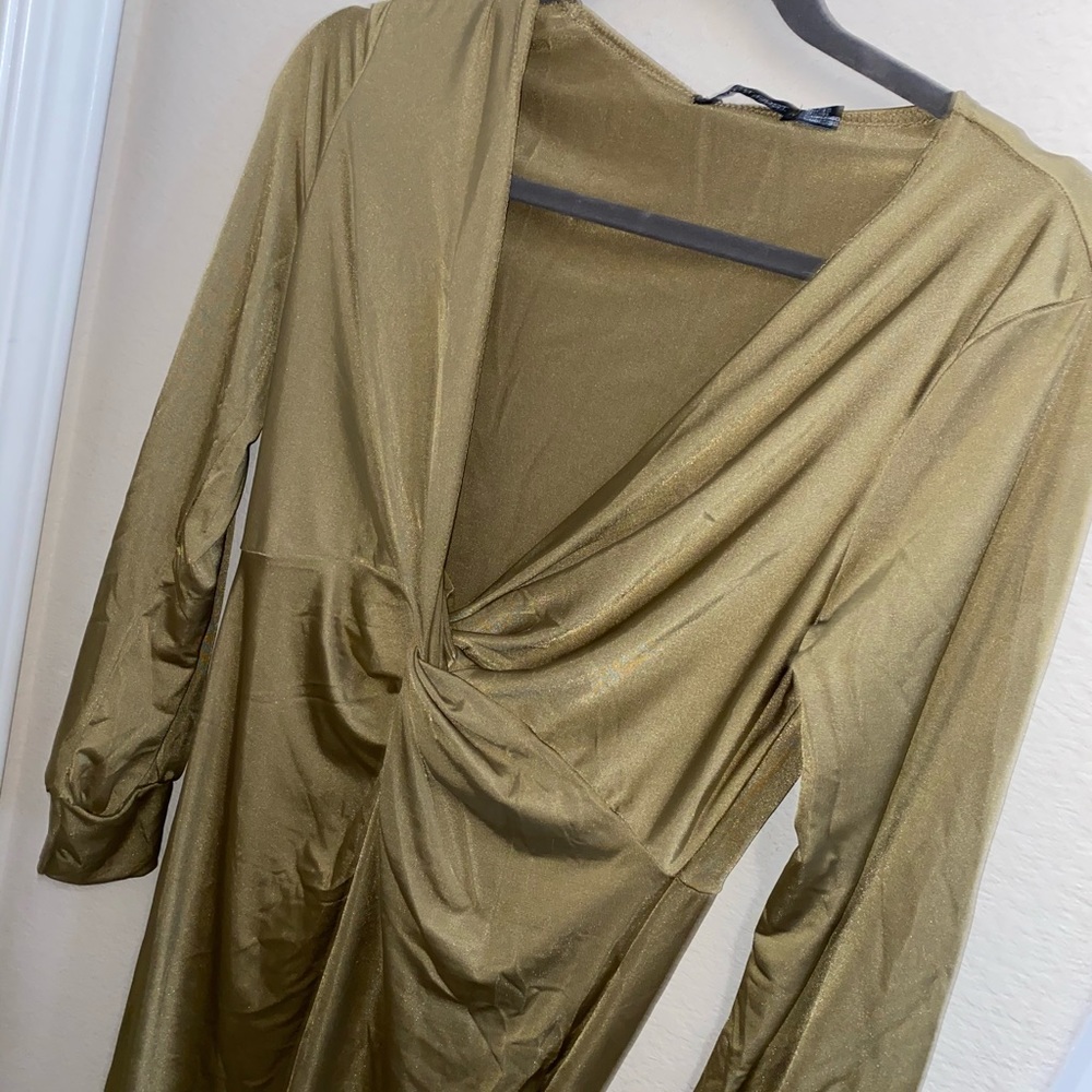 Long sleeve bodycon slit dress